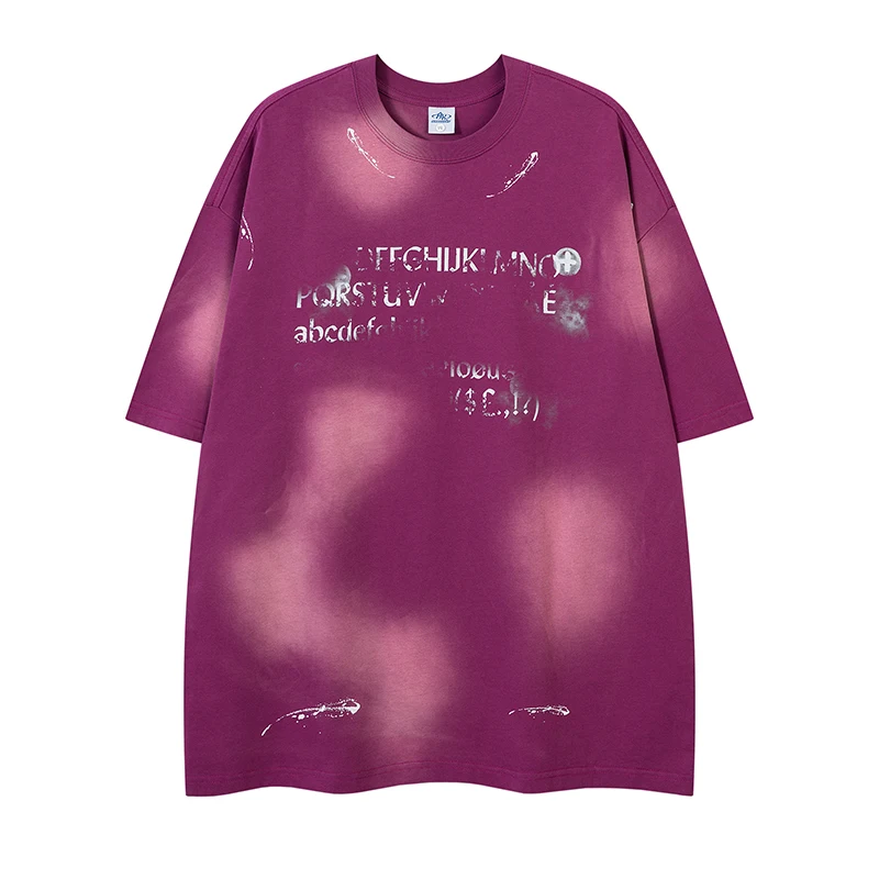 

Couple models summer new short-sleeved cotton T-shirt men's American street tide letters embroidery printing tide heavy girls