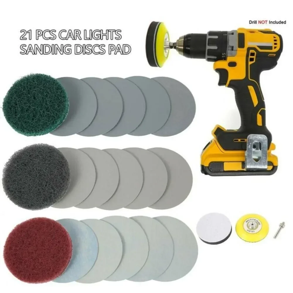 For Car Polisher Drill 3 Buffing Waxing Polishing Sponge Pads Kit Tool 21PCS Set