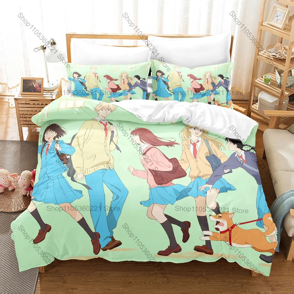 Anime Skip and Loafer Bedding Set, Duvet Cover & 2 Pillowcases, Lovely Character Pattern Breathable Fabric All Season Use