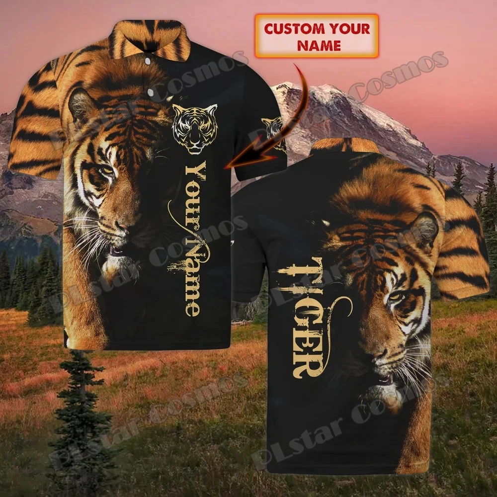 

PLstar Cosmos Personalized Name Tiger Lover 3D Printed Mens Fashion Polo Shirt Summer Unisex Casual Short Sleeve shirt POL68