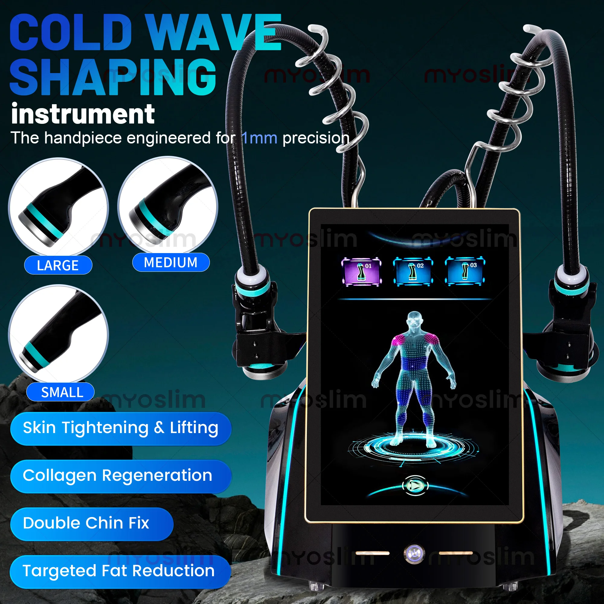 3 in 1 Non-Invasive Slimming System Featuring Ice Cooling Microwave Massage Cut Fat Lift Skin Elasticity And Fade Stretch Marks