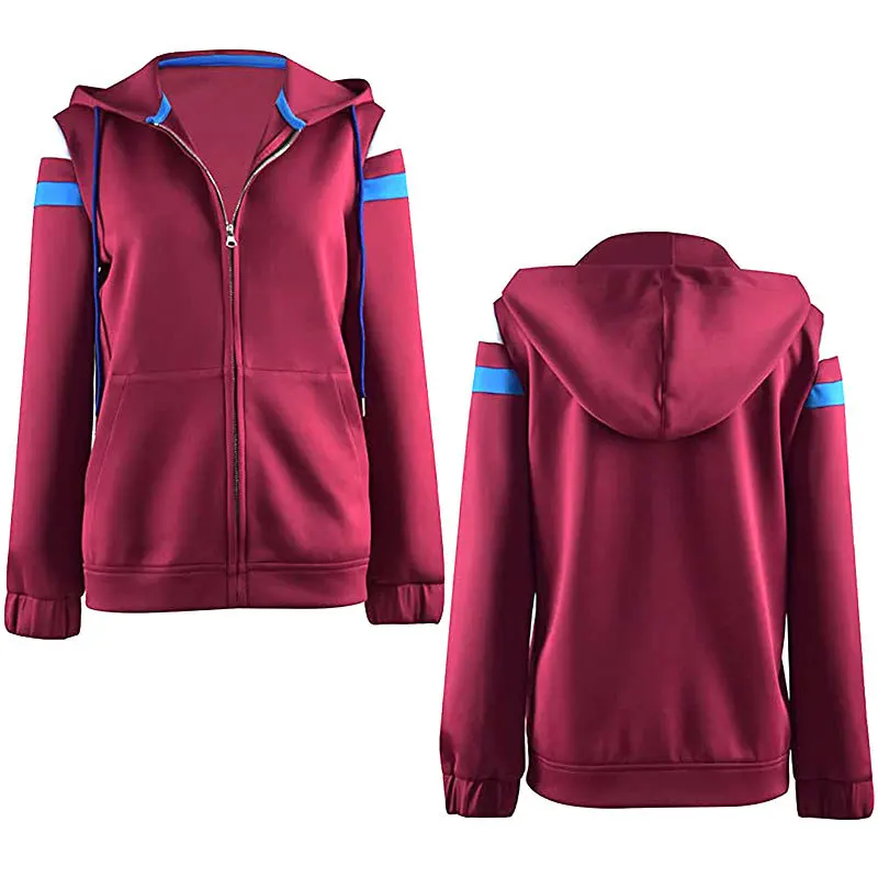 Wanda Vision Scarlet Witch Cosplay Costume Hoodie High Quality Zipper Hoodie Streetwear