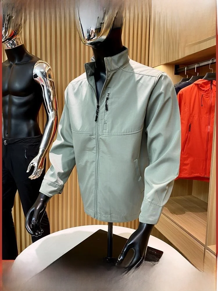 

Молодежная уличная мужская куртка с воротником-стойкой, ветрозащитная, водонепроницаемая, осенне-весенняя, подходит для длинной свечи, верхняя одежда обычной длины
