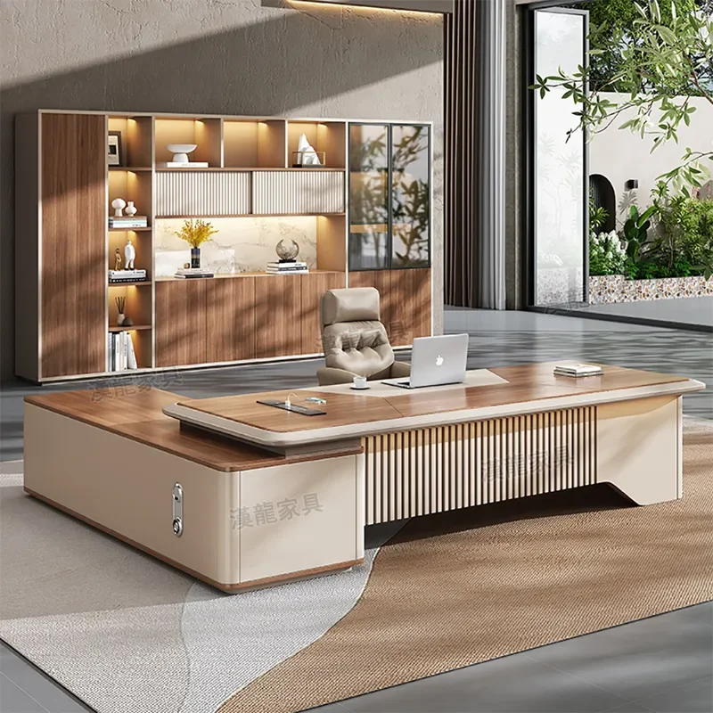 for Paint Boss Office Desk and Chair Combination Light Luxury High Sense Simple Modern President Manager Room Supervisor Desk