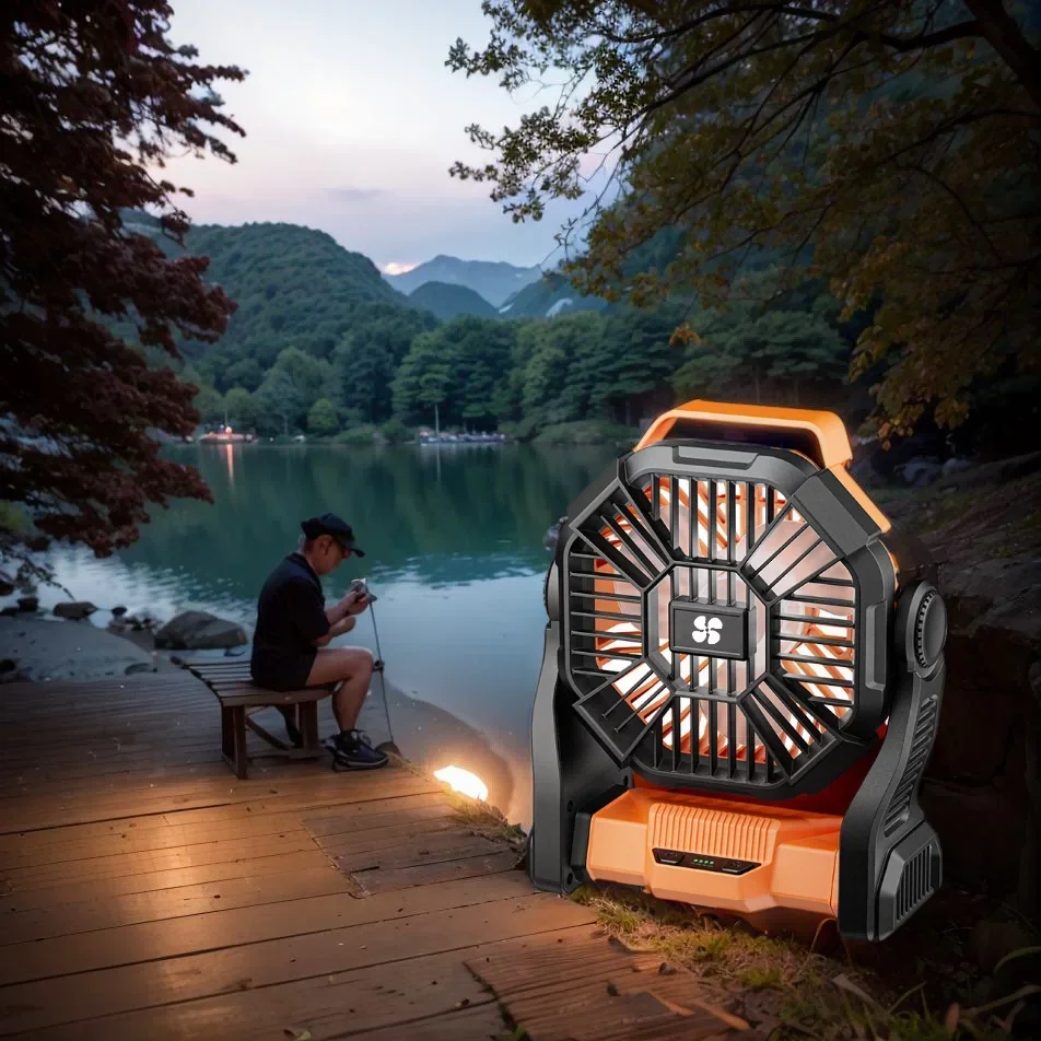 Portable Electric LED Fan Rechargeable Camping Fan Light Long Battery Life High-power Outdoor Fishing Camping Fan USB Charging