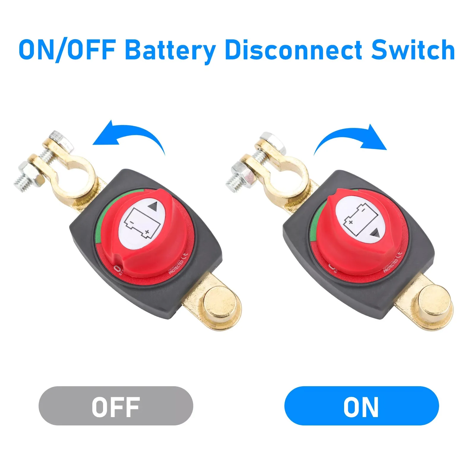 275A Car Battery Disconnect Switch Top Post Battery Disconnect Switch 12V-48V Battery Cut/Shut Off Switch for Car RV Truck Boat