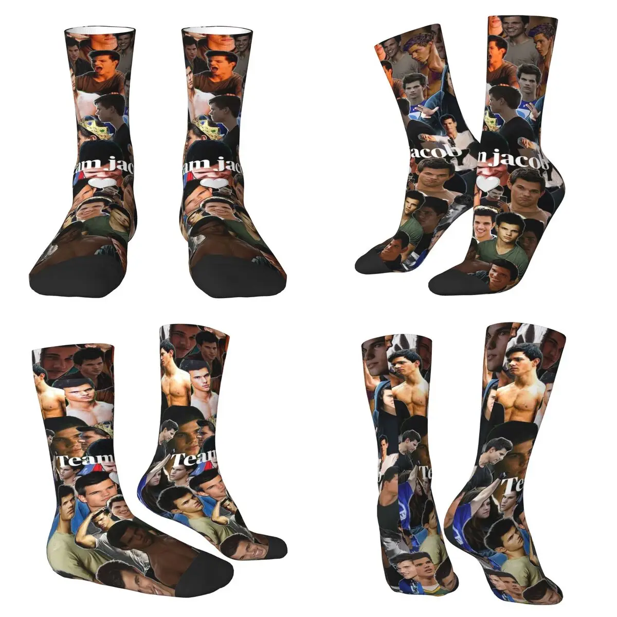 Calcetines negros Twilight Jacob, medias absorbentes del sudor Harajuku, calcetines largos para todas las estaciones, accesorios para regalos de Navidad Unisex