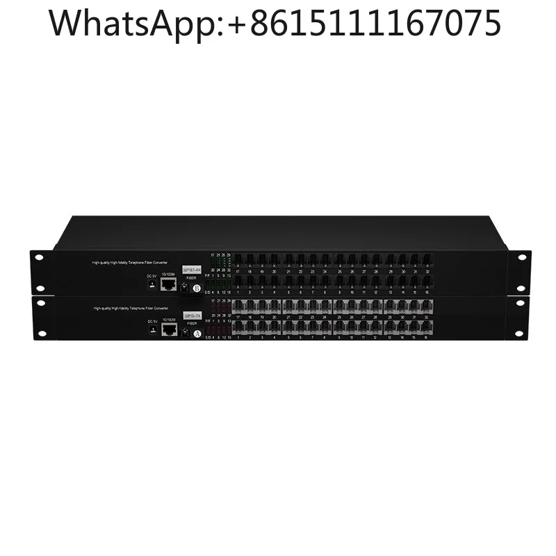 32 Channel RJ11 PCM Telephone Fiber Extender, Voice Optical Transceiver with 100M RJ45 Port