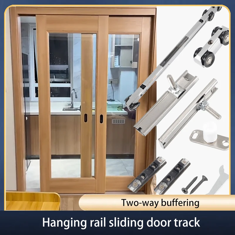 

SSOUIM Kitchen Hanging Sliding Door Rail With Two Way Buffer And Damper Smooth Wood Door Full Accessories