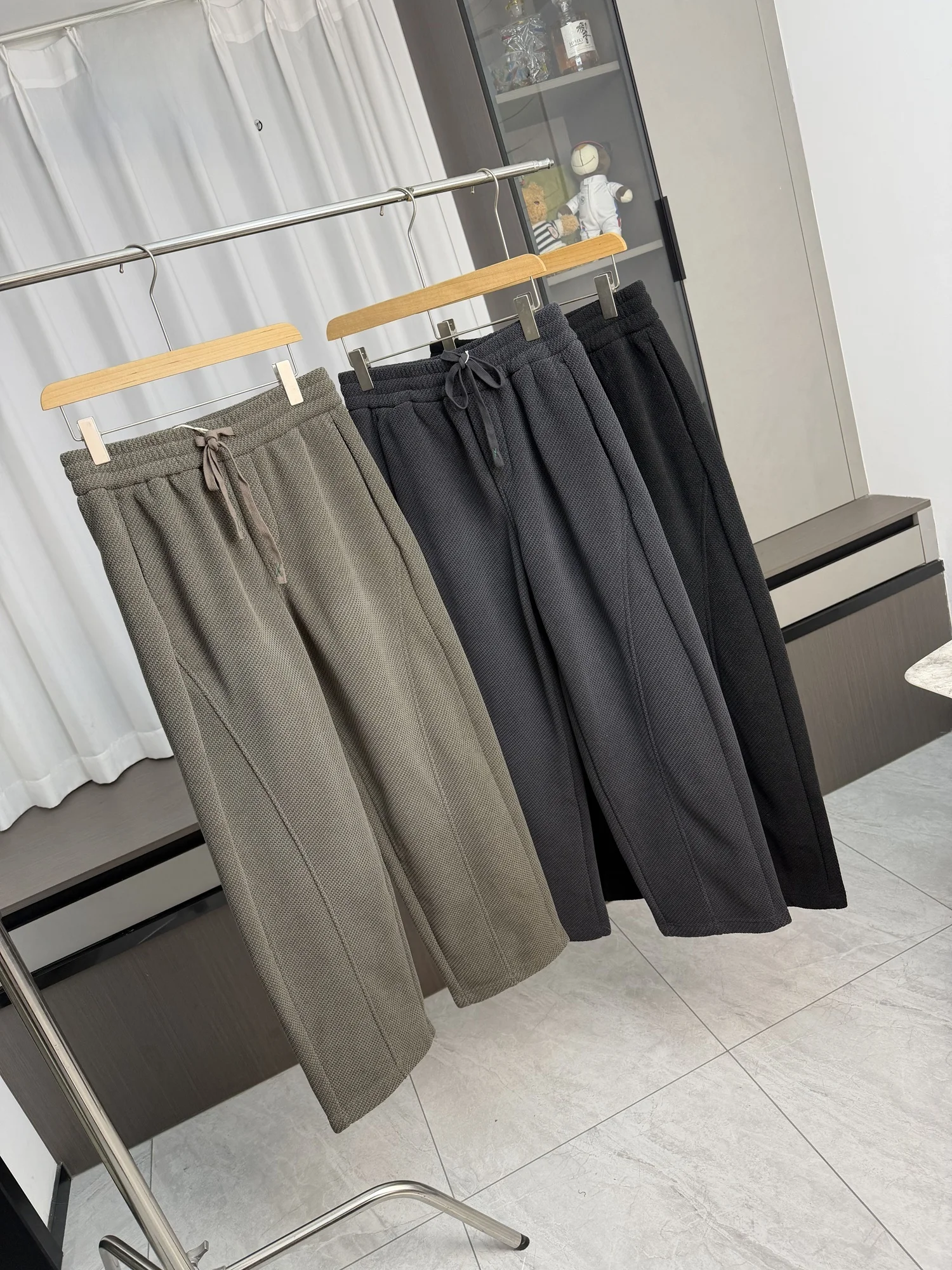 

Wear-resistant Thiened Fce Lined Elastic Waist Casual Pants Men's Autumn Winter Loose Straight Leg Waed Vintage Sle