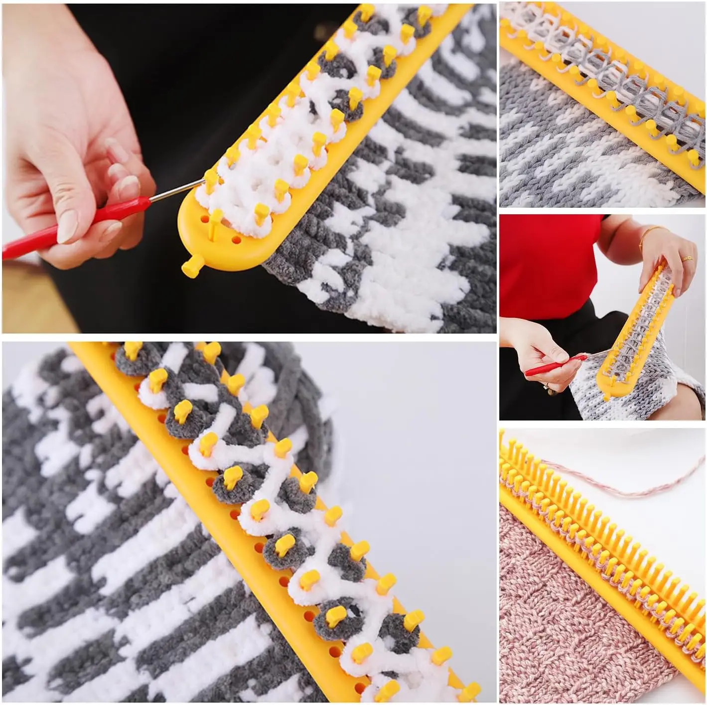 Long Knitting Loom Kit- Set of4 Plastic Looms Knitting Fit Craft Kit for GiveawaysSouvenirs,Gifts