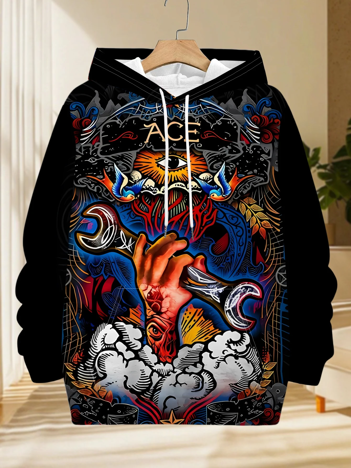 Printed Design - Not Textured Men's Mechanical Tool Hoodie, Autumn/Winter Sports Hoodie