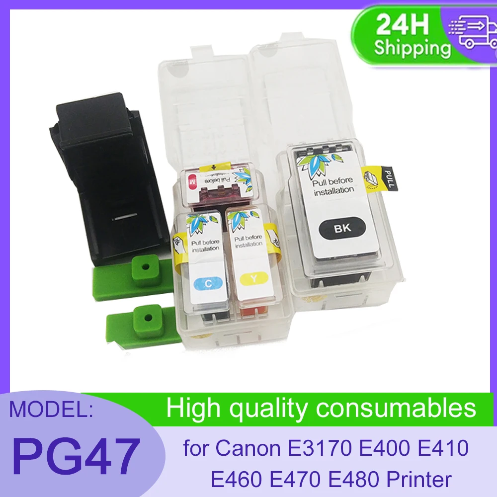 

PG-47 CL57 for Canon E3170 E400 E410 E460 E470 E480 Printer PG-47 PG47 CL 57 Smart Ink cartridge refill kit PG-47 PG47 47 CL 57