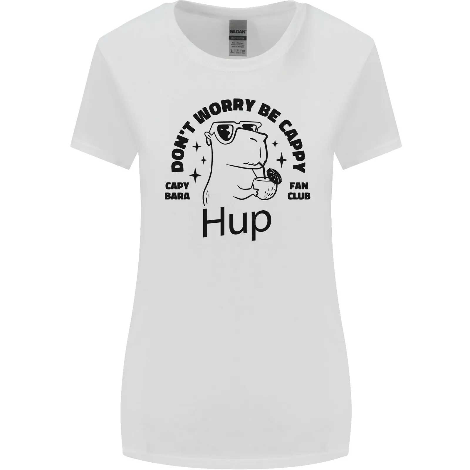 Capybara Be Cappy Lustiges Damen-T-Shirt mit weiterem Schnitt