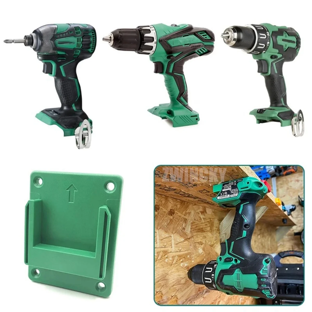 10Pcs Wall Mount Power Tool Holder Bracket for Hitachi/for Hikoki/for Metabo 18V Li-Ion Battery Machine Storage Rack