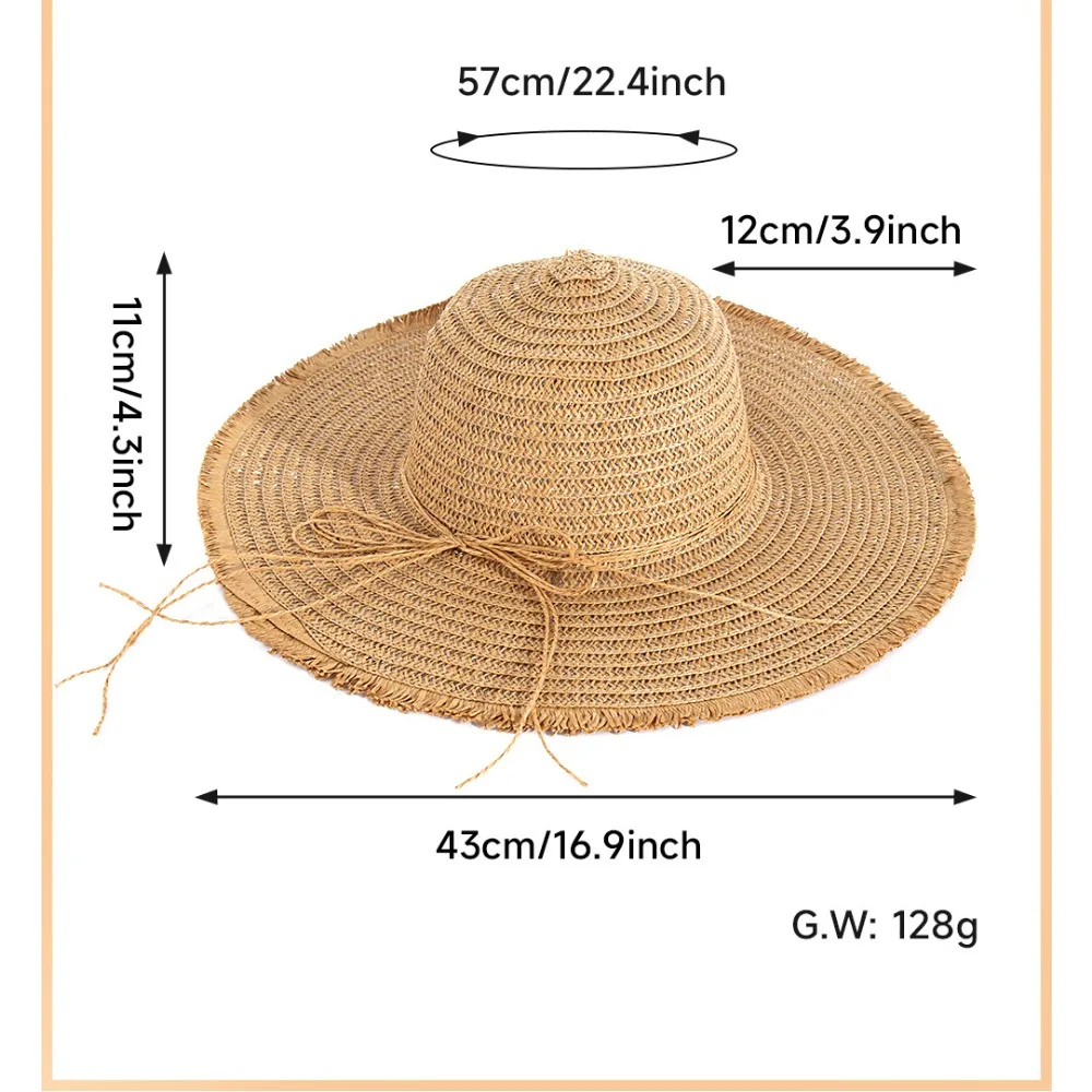 قبعة شاطئ صيفية للسيدات بمحيط الرأس الكبير وقبعة صياد السمك للحماية من الشمس #2