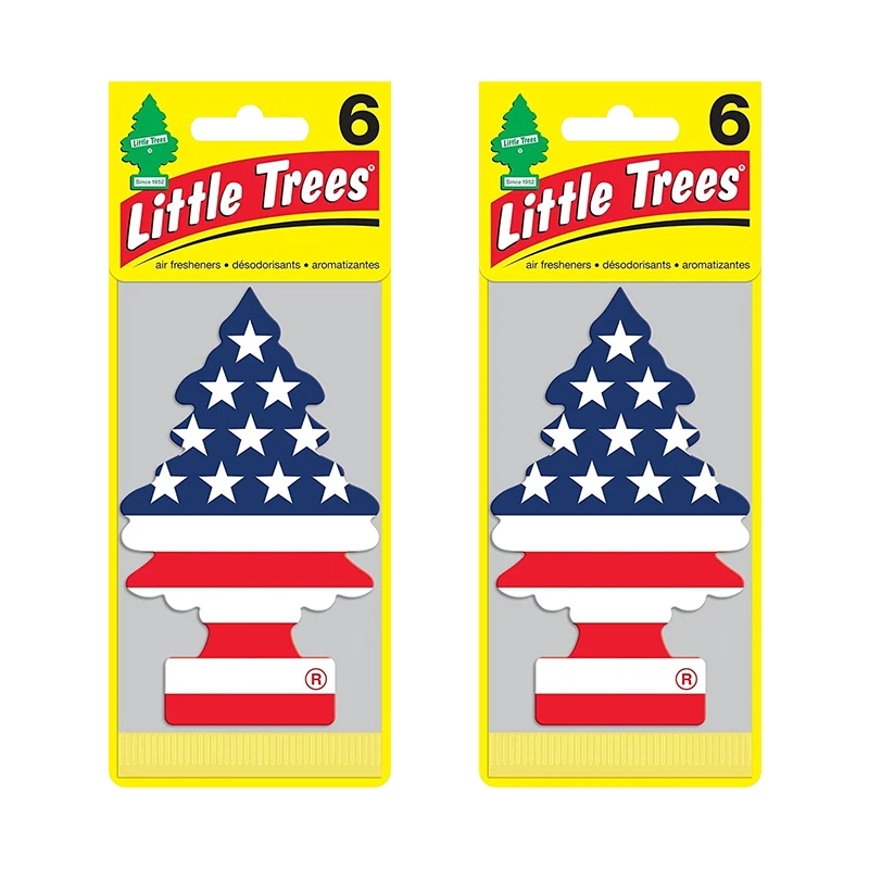 Little Trees America Car Air Freshener 12 Pack American Flag Design Hanging Scented Cards Made in USA for Car Home Office Decor