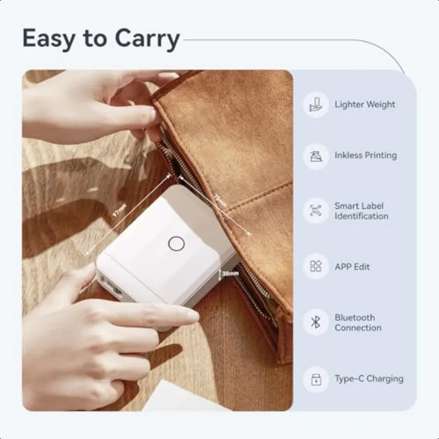 D110 Upgraded Version Mini Label Maker hine with Tape Portable Bluetooth Thermal Printer Sticker Labeler with Multiple Template