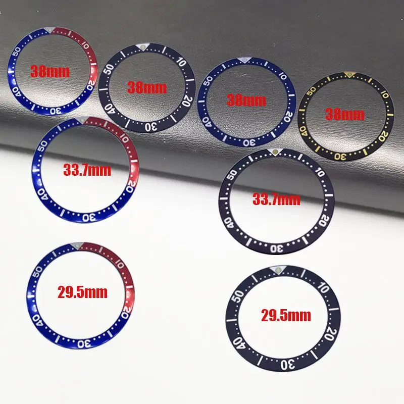 

Запасные части для часов 38 мм, 33,7 мм, 29 мм SKX 007, черный, синий, алюминиевый ободок для часов, кольцо со шкалой, подходит для часов для дайвинга Seiko
