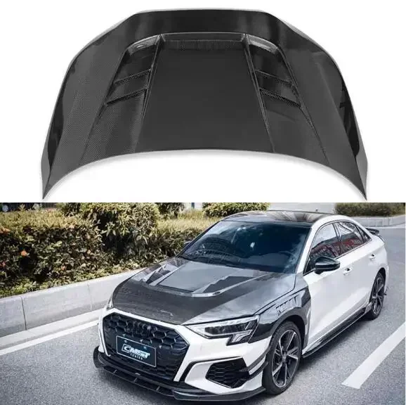 

New！ For Audi A3 S3 RS3 2021 2022 2023 Real Carbon Fiber Car Front Bumper Engine Hood Vent Cover