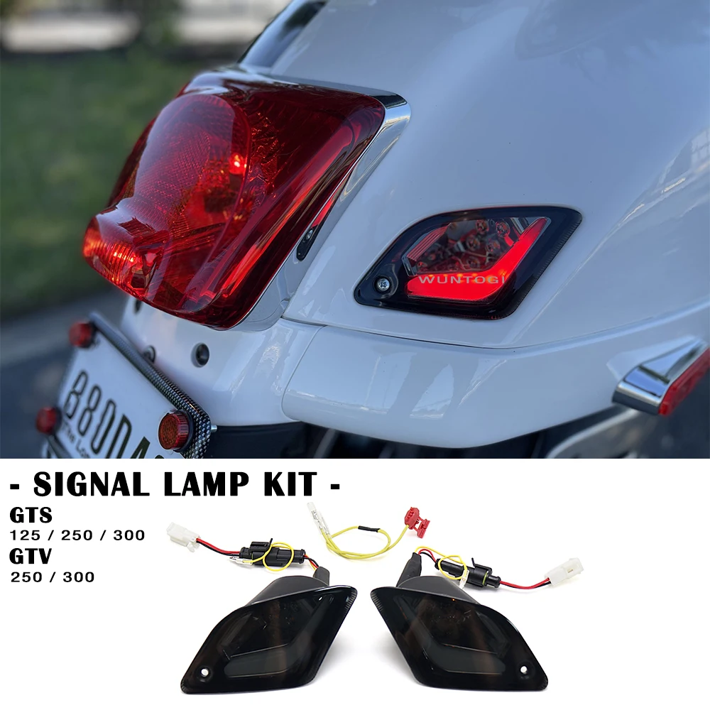 Motorcycles LED Turn Signal Lamp For Vespa GTS 150 300 GTV 250 GTV300 Turn Signal Light Rear and Front Signal Lamp Kits