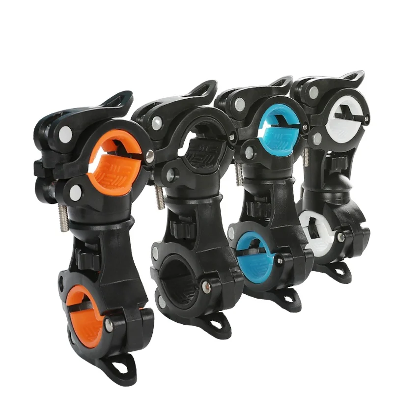 360 Degree Rotation Flashlight Holder Torch Clip Mount Bicycle Front Light Bracket Bicycle Accessories Bicycle Light Holder