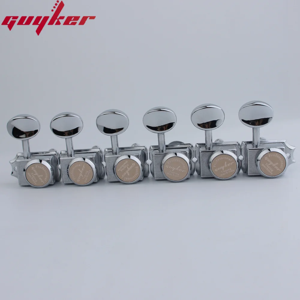 Vintage Chrome/Nickel Lock String Tuners Nut Style Electric Guitar Machine Heads For ST TL Guitar Tuning Pegs Gear ratio 1:15