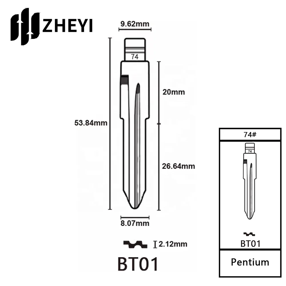 Bt01 74 # universal uncut remotos flip lâmina chave para pentium b50 bt01 74 # em branco chave lâmina sem cortes para carro chave de controle remoto chave