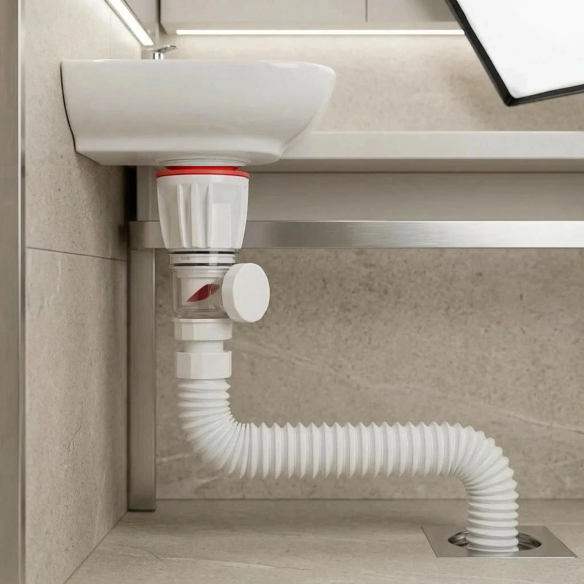 

Flip‑Plate Odor‑Trap Floor Drain with Switchable Bottom/Side Drainage-Simple Replacement for Bathroom, Kitchen & Laundry Sinks