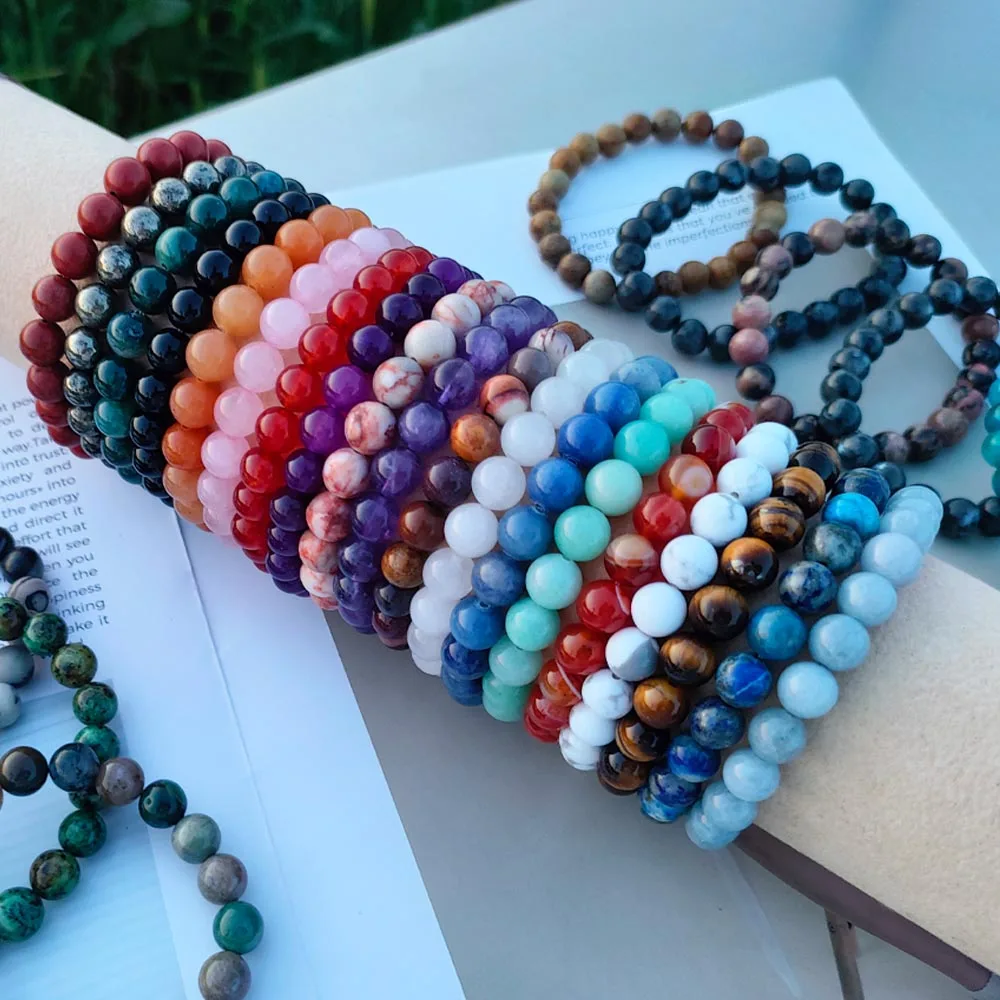 Original stone bracelet for women men trendy Blue Apatite beaded gemstone bracelets boss day scene employee appreciation gifts