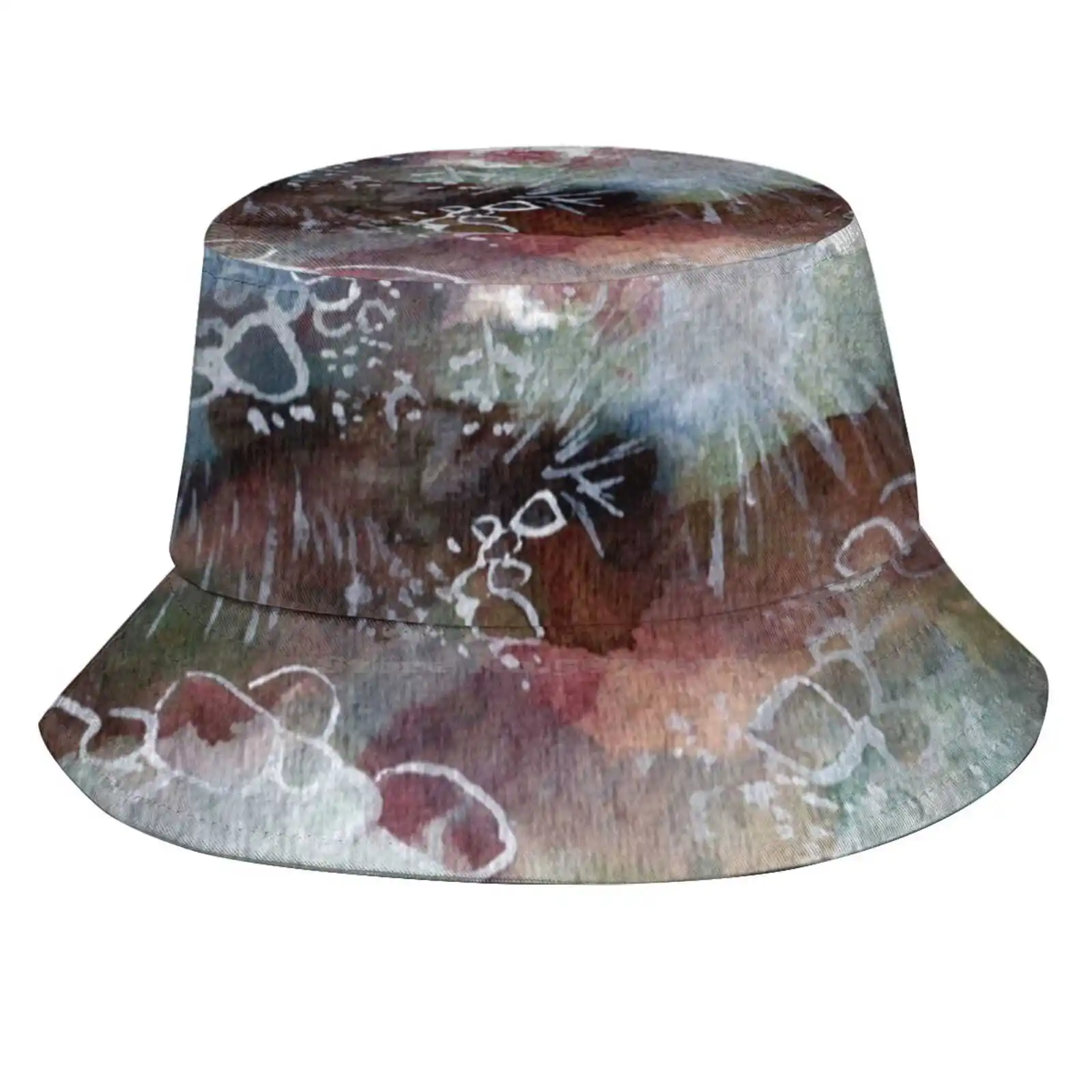 

Abstract Watercolor Design Inspired By Tongariro National Park In New Zealand Sun Cap Fisherman Hat Bucket Hats Watercolor