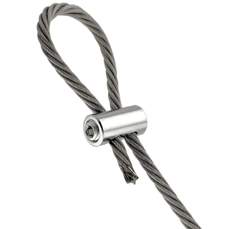 10/20pcs Double Hole Wire Rope Locks,1-3mm Cable Clamps,Stainless Steel Cable Fastener,Adjustable Screw Metal Clip Sling Fitting