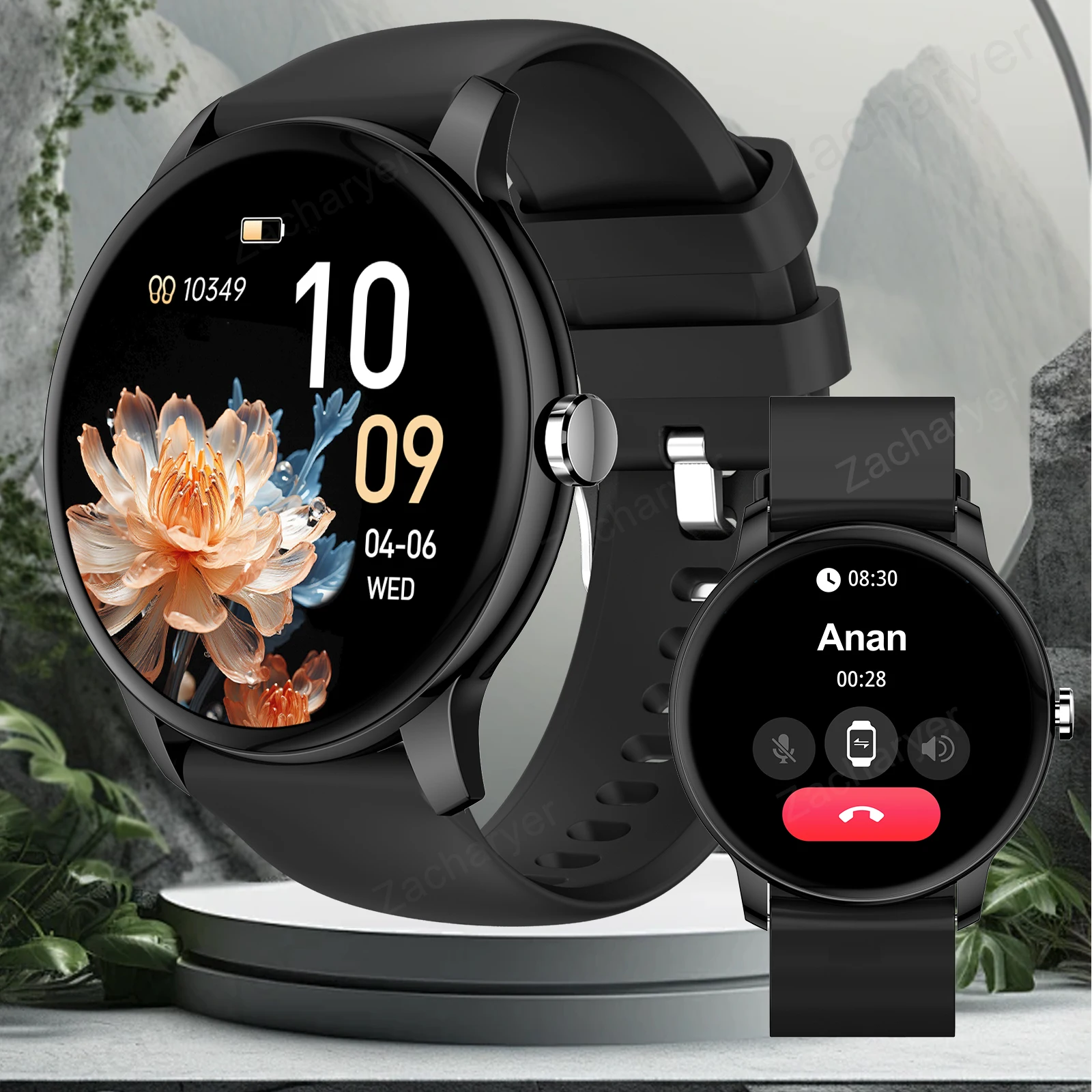 Smartwatch, Wireless Calling/Dialing, Multi-Sport Mode, Message Alert View, Customized Wallpaper, Fitness Monitor, Compatible Wi