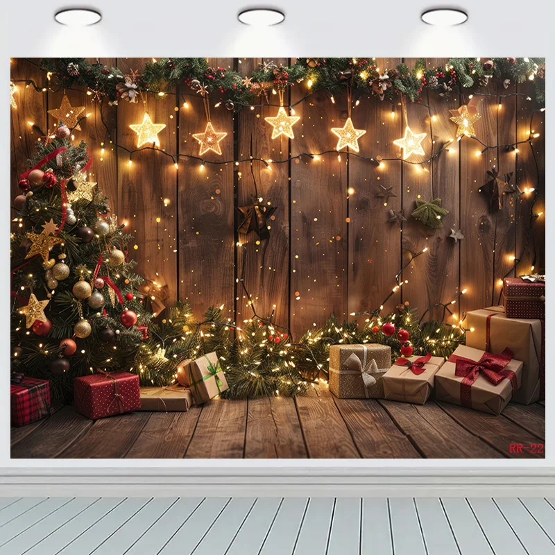 Christmas Day Flower Wreath Photography Backdrops Props Indoor Decoration Winter Wonderful Xmas Eve New Year Background RD-05