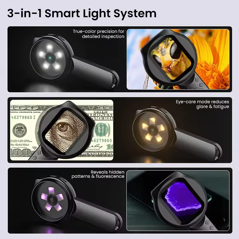 2,8'' IPS Digitale Lupe HD 1080P 100X Tragbares Mikroskop Handlupe für Schmuck Elektronik Reparatur Prüfung – Detail 4