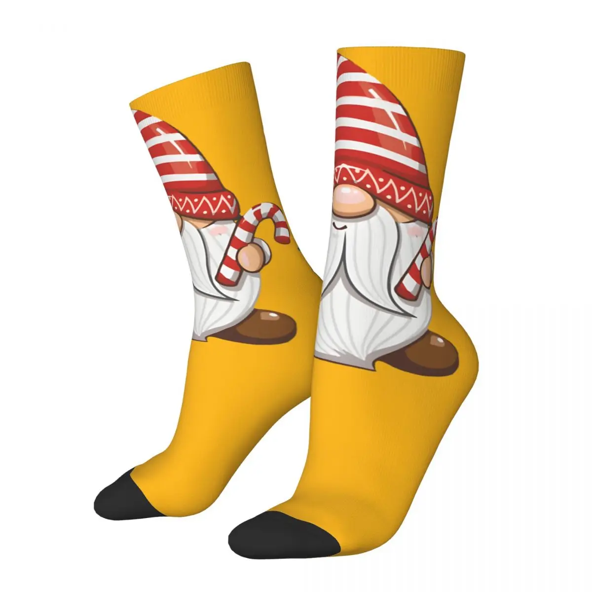 Retro Cute Christmas Gnome Men's compression Socks Unisex Gnome Harajuku Seamless Printed Novelty Crew Sock