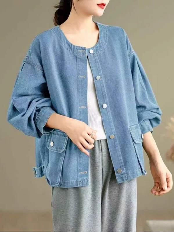 

Retro Japanese Style Long Sleeve Denim Jacket Women's Spring Autumn 2026 New Small Size Casual Student Versatile Jacket Top