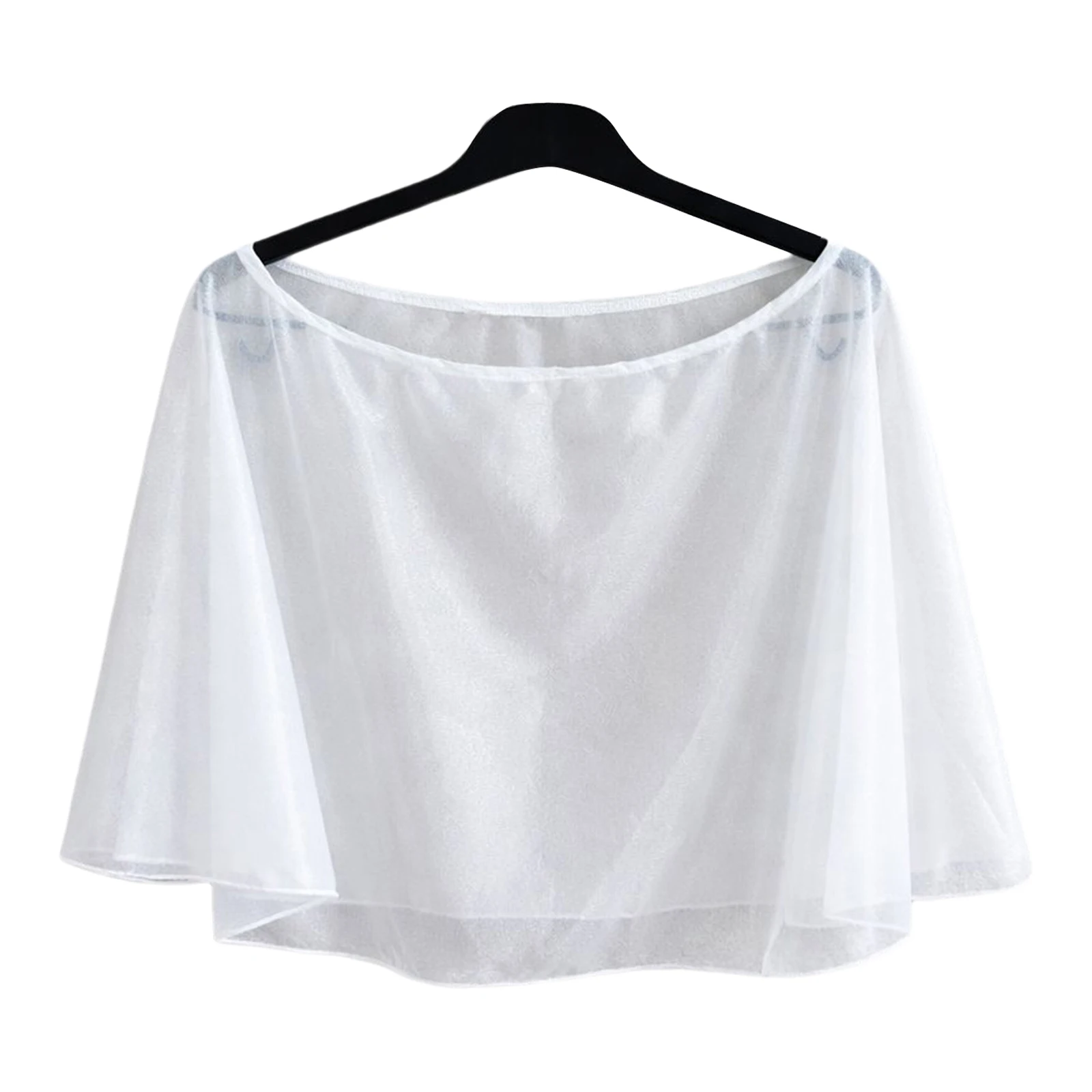 Women Shimmer Bolero Cape Shawls Party Evening Dress Shrugs Wrap Metallic Glitter Sheer Mesh Lightweight Casual Cover-up Poncho