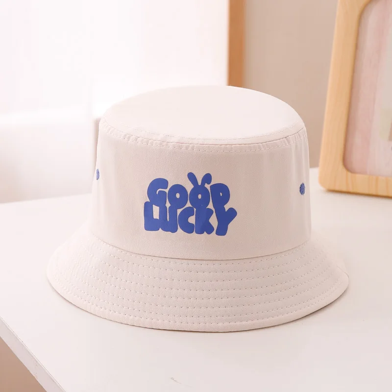 Child-friendly 'Energy and Fun' Style Rabbit-Ear-Shaped Hat with GOOD LUCK Print. Suitable for Outings and Playtime.