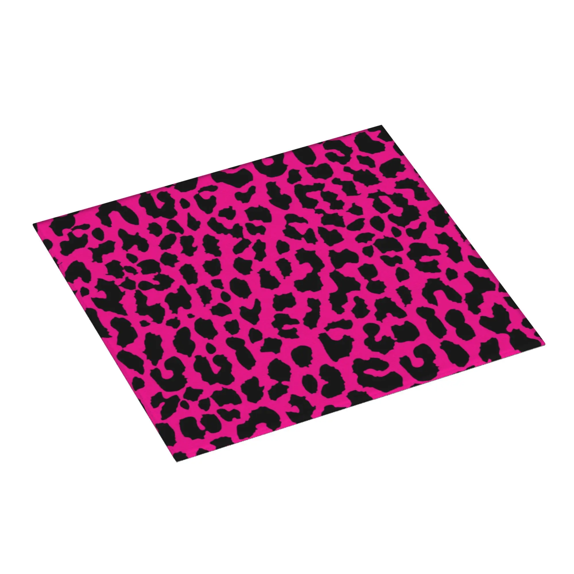 Neon Pink Leopard Non Slip Kitchen Counter Protector Mat Barware Tableware Reusable  Bathroom Drying Mat For Kitchen