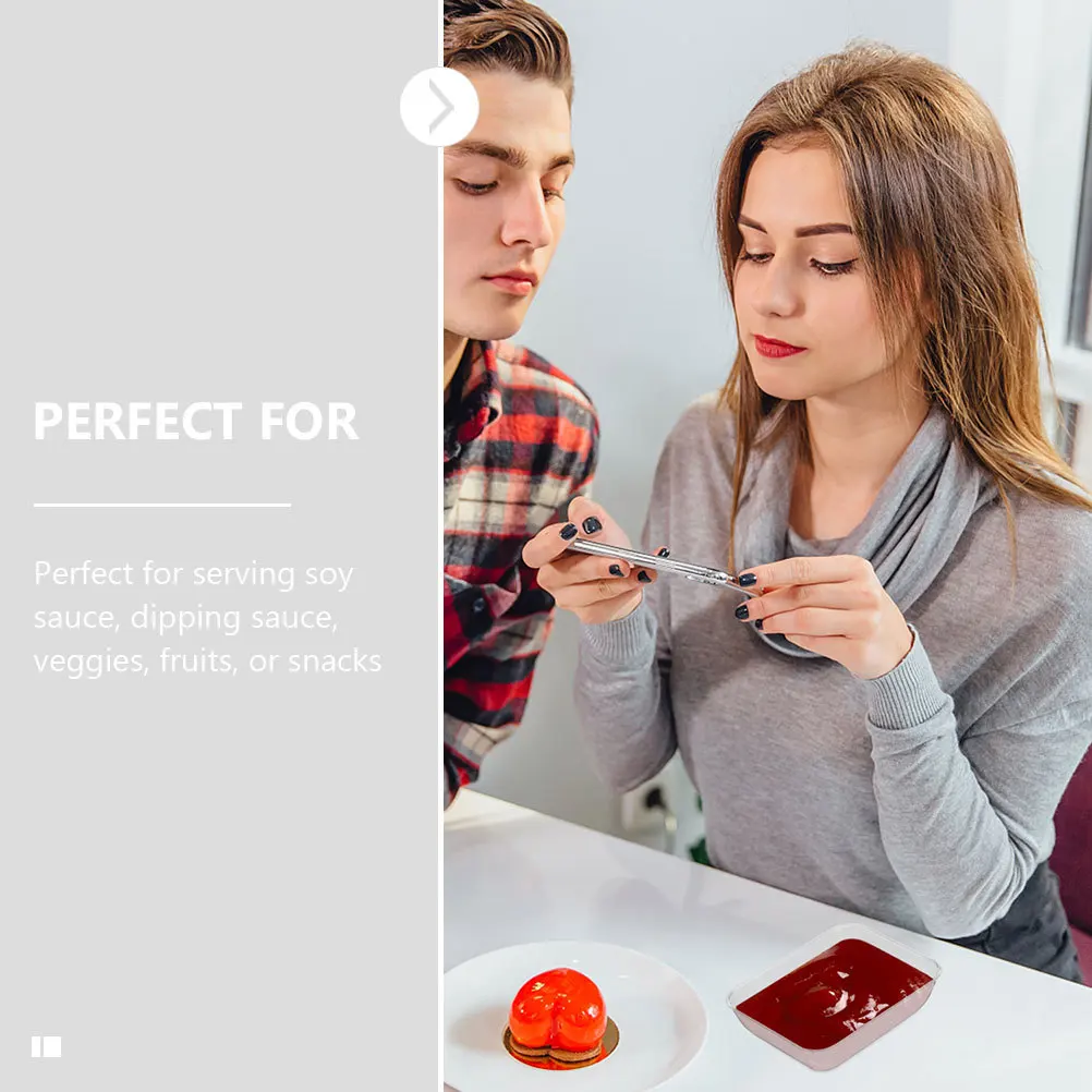 

100pcs Disposable Plates Plastic Trays For Camping Bbq Hot Pot Soy Sauce Dipping Sauce Seasoning Dish Appetizer Plate Storage