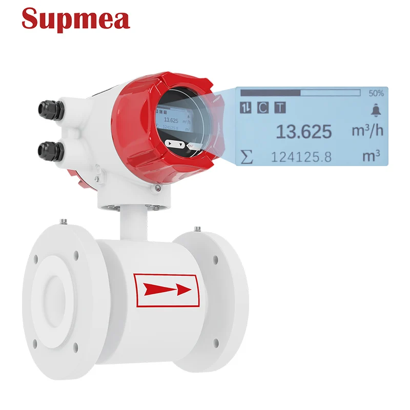 Magnetic Flow Meter Industrial Water Flow Meter Corrosive Waste Water Electromagnetic Heat Flow Meter