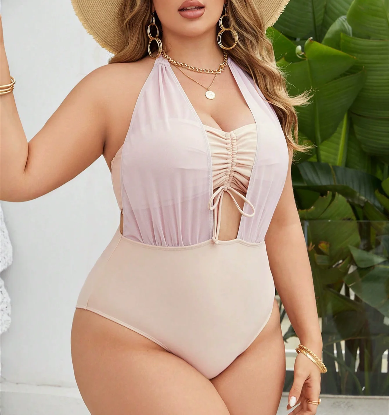 قطعة واحدة ملابس سباحة مقاس كبير للنساء 2025 ملابس سباحة نسائية سمينة رافعة للصدر بدلة استحمام للتحكم في البطن