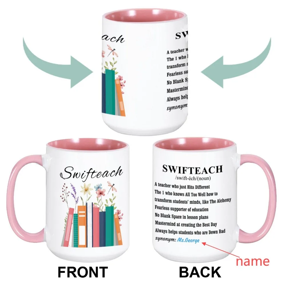 Personalised Teacher Definition Coffee Mugs 15oz School Ceramic Drinkware Great End-of-the-year Teacher's Day Appreciation Gifts