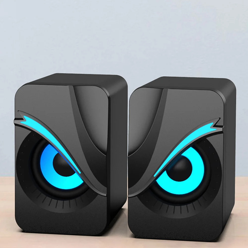 Computer Speakers with RGB Lights Mini Desktop Speaker Wired Volume Control Subwoofer Speaker for PC Computer Laptop