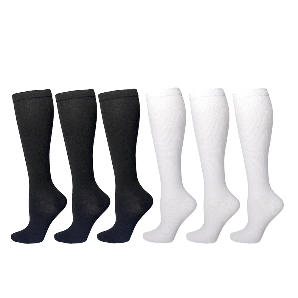 2/6 Paar Kompressionsstrümpfe, Laufsportsocken, Pflegestrümpfe, 20–30 mmHg, für Flug, Reisen, Schwangerschaft, Ödeme, Diabetes, Krampfadern, Socken
