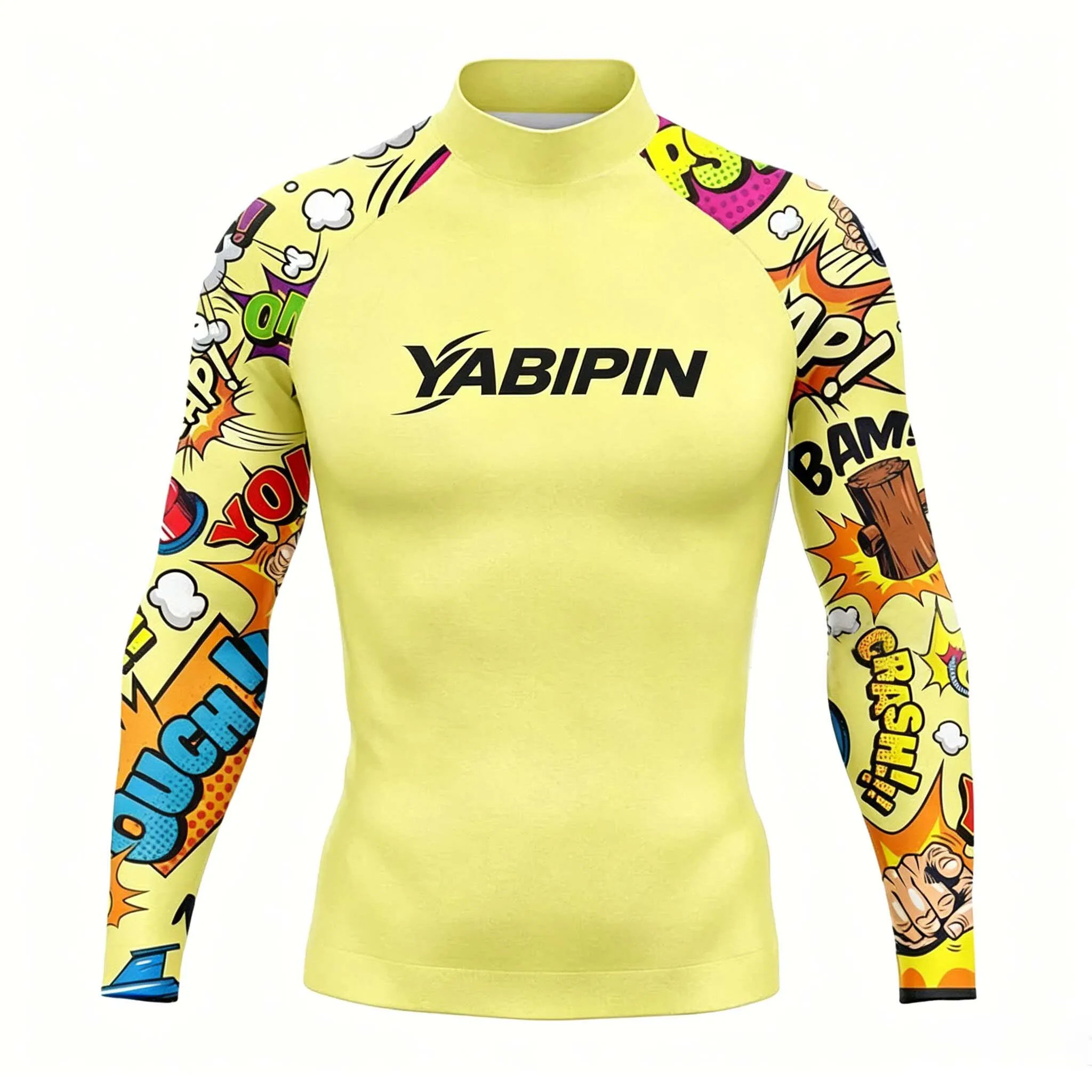 Camiseta de Surf para Hombre, Protección UV, Cuello Alto, Secado Rápido, Ropa de Playa