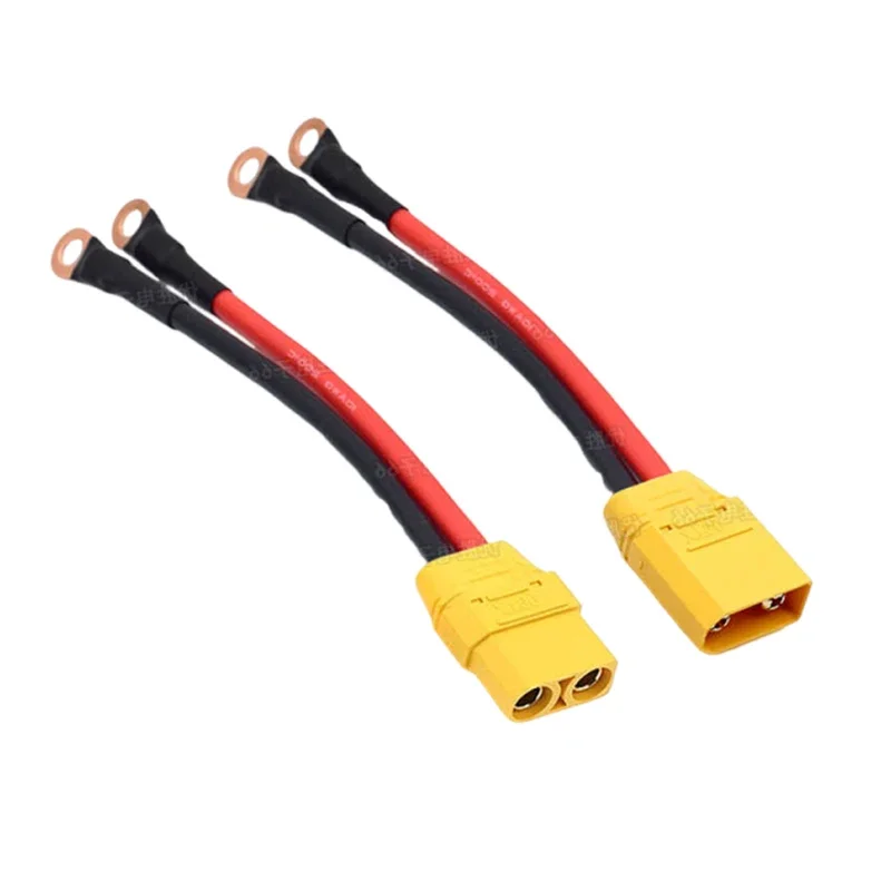 XT90 Plug to 6MM 8MM Copper O Terminal Line Aircraft Model Lithium Battery Connection Wire XT90 to Nose Connector 10AWG Cable
