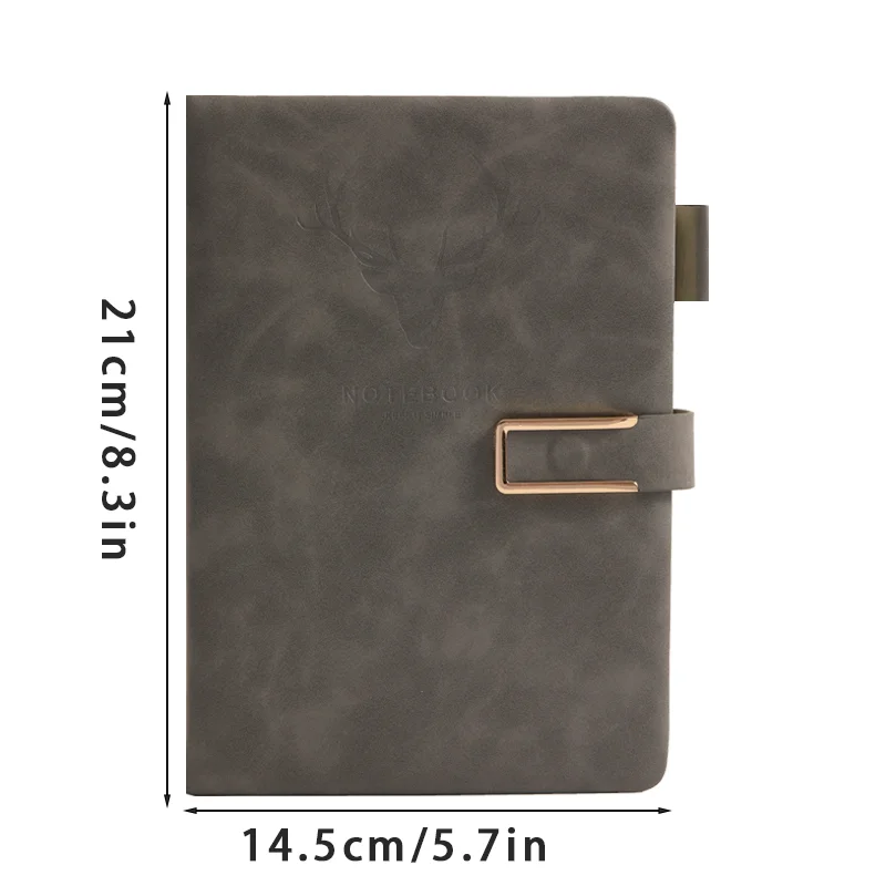 Vintage A5 Leather Notebook with Leather Notebook Cover, Personalized Soft Cover and Bookmark, Perfect for Business, Meeting