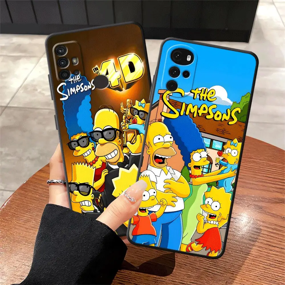 The Simpsons Homer Bart Schwarze Handyhülle für Motorola Mot G60s G51 G73 G22 Edge40 G50 G32 Edge 20 Pro 30 Lite G52 G71 G53